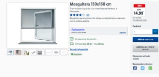 Mosquitera ventana 130x160 cm por 14,99€