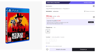 Juego PS4 Red Dead Redemption 2 por 19.75€ (Cuenta Nueva 11.85€)