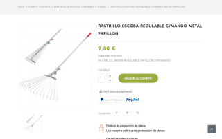 Rastrillo escoba regulable Papillon con mango metálico por 9,80€