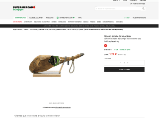 Jamón TESORO SIERRA DE ARACENA cebo de campo ibérico 50% raza ibérica pieza 8kg por 169€