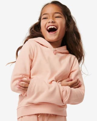 Kinder sweater met capuchon lichtroze voor €6 bij de Hema