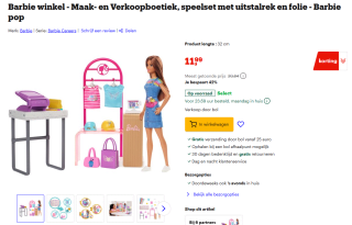 Barbie winkel - Maak- en Verkoopboetiek voor €11,99 bij Bol.