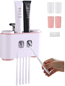 Soporte cepillo de dientes para 4 con 2 dispensadores de pasta por 17,15€