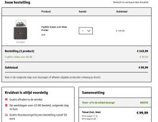 Fujifilm Instax Link Wide Printer grijs voor €99,99 bij Kruidvat