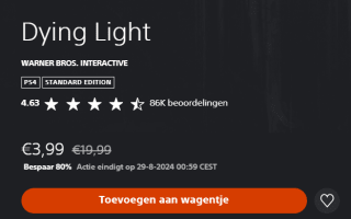 Dying Light PS4 voor €3,99 in de Playstation Store