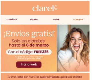 Envío gratis desde Clarel por compras de +10€
