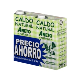 2x Caldo natural Aneto (verduras o pollo) + 40 pegatinas sólo 0,15€