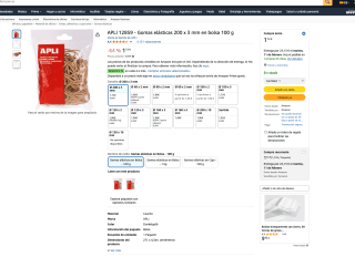 Gomas APLI 12859 elásticas 200 x 3 mm en bolsa 100g a solo 1,72€