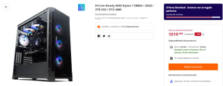 Ordenador PcCom Ready AMD Ryzen 7 5800X / 32GB / 2TB SSD / RTX 4060 por 1019€