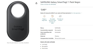 Samsung Galaxy Smart Tag 2 Negro por $349 en Amazon