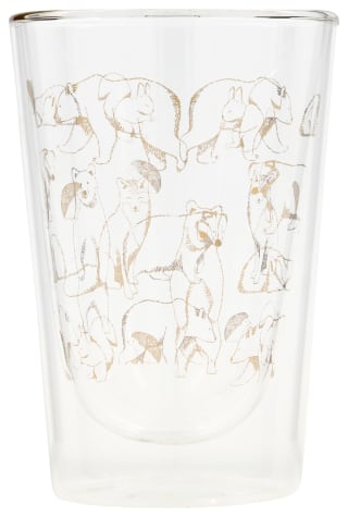 Dubbelwandige glas dierenprint 350ml voor €3,50 bij de Hema