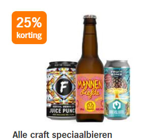 25% korting op alle craft speciaalbieren bij de AH