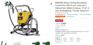 WAGNER Airless Verfspuitsystemen Control Pro 250 M voor €349,99 bij Amazon