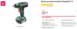 Bosch accuboormachine EasyDrill 12 voor €17,99 bij Karwei na cashback