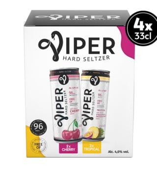 Viper Hard seltzer tropical cherry 4-pack voor €5,33 bij de AH
