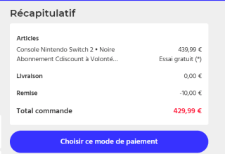 Nintendo Switch 2 - Zwart voor €429,99 dmv code bij CDiscount