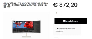 LG 38'' UltraWide? QHD+Curved Monitor voor €872,20 bij Caps