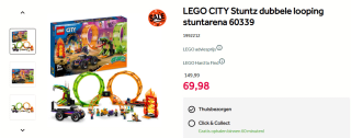 LEGO CITY Stuntz dubbele looping stuntarena (60339) voor €69,98 bij Intertoys