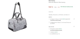 Bolsa de deporte de 26 (alto) x 25 (largo) x 35 (ancho) cm Boomerang por 5.97€