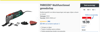 Parkside Multitool voor €19,99 in de Lidl webshop