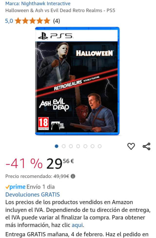 Halloween & Ash vs Evil Dead Retro Realms PS5 por 29,56€.
