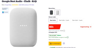 Google Nest Audio Speaker Chalk voor €60 bij bol.com