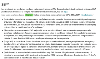 Entrenador Abdominal EMS estimulación Muscular específica Profesional COODAY por solo 16,95€