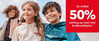 2e artikel 50% korting op heel veel kinderartikelen bij Scapino