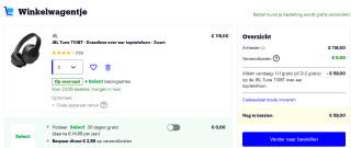 1+1 gratis op de JBL Tune 710BT koptelefoon (2 voor €59) bij Bol