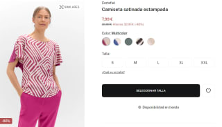 Camiseta satinada estampada para Mujer Cortefiel por 7.99€