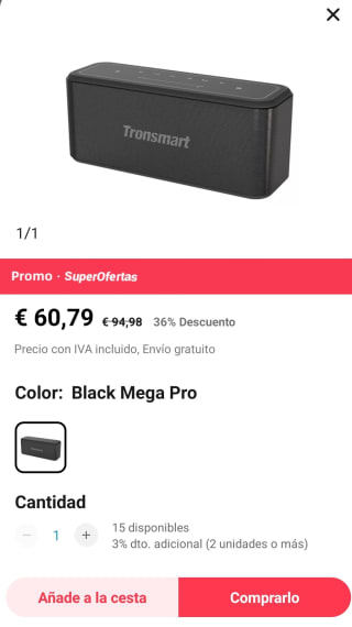 Tronsmart Mega Pro Altavoz Bluetooth por Sólo 48,79€