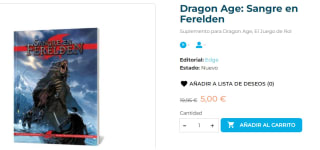 Suplemento para Dragon Age, El Juego de Rol por 5€