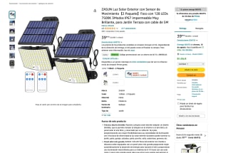 2 Luces Solares ZASUN con Sensor de Movimiento por solo 23,99€