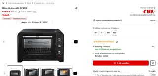 Tefal Optimo OF4958 vrijstaande oven voor €159 bij de Mediamarkt