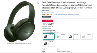 BOSE QuietComfort Headphones Hoofdtelefoon voor €209,95 bij Amazon