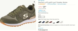 SkechersOG 85 - Goldn Gurl dames Sneakers voor €29,98 bij Amazon