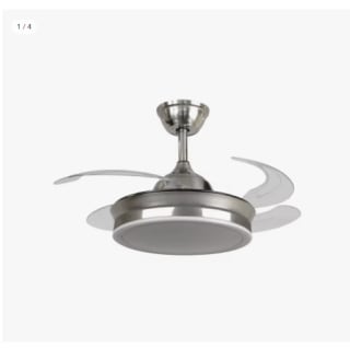 Ventilador de Techo con Luz LED Trace Níquel Mini Retráctil 91D - Diseño Sencillo - Aspas Retráctiles - Tamaño Pequeño por 62.99€