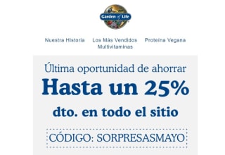 Hasta 25% de descuento en Garden life