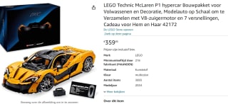 LEGO Technic - McLaren P1™ 42172 voor €359,85 bij Amazon