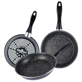 Magefesa K2 Gransasso - Set Juego 3 Sartenes 18-20-24 Cm, Inducción, Antiadherente mármol por 10.99€