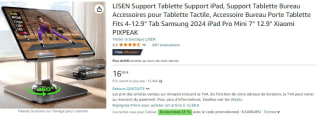 Support Tablette/ iPad Lisen, pour 4 à 12.9" à 16,66€