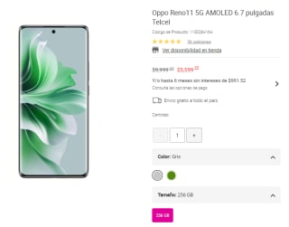 Oppo Reno11 5G 256GB Telcel con descuento en Liverpool