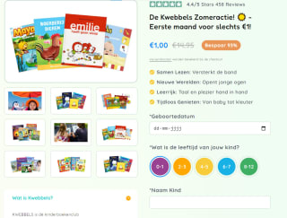 4 kinderboeken voor €1 bij Kwebbels (proefpakket)