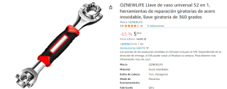 Llave de vaso universal 52 en 1 por 5,99€