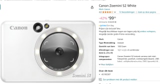 Canon Zoemini S2 - Instant camera - Pearl White voor €99 bij Amazon