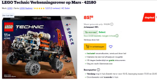 LEGO Technic Verkenningsrover op Mars - 42180 voor €85,99 bij Bol