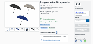 Paraguas automático para dos por solo 5,99€