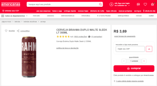 Cerveja Brahma Duplo Malte de 350ml - R$ 3,69