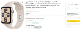 Montre connectée Apple Watch SE 2 à 209,92€