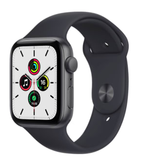 Apple Watch SE, GPS , 44 mm, Caja de aluminio en gris espacial, Correa deportiva en color medianoche por 269€
